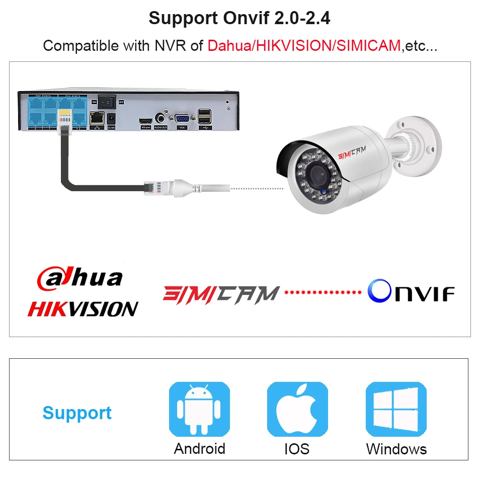 Kamera Pengintai Video 4K 8MP IP POE Onvif H265 Audio Cangkang Logam Luar Ruangan Peluru Tahan Air Penglihatan Malam 48V Kamera Keamanan 5MP - 4