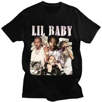 Kaos Bayi Lil Rapper Hip Hop Kaus Grafis Vintage Kaus Lengan Pendek Katun Ukuran Besar Streetwear Harajuku Streetwear