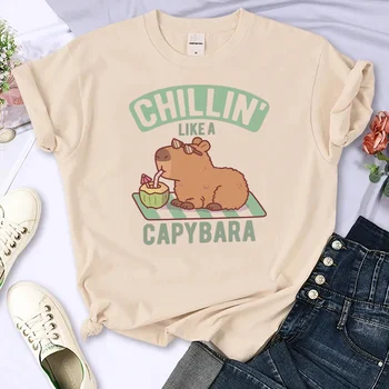 Kaos Capybara wanita Kaos harajuku baju y2k anak perempuan
