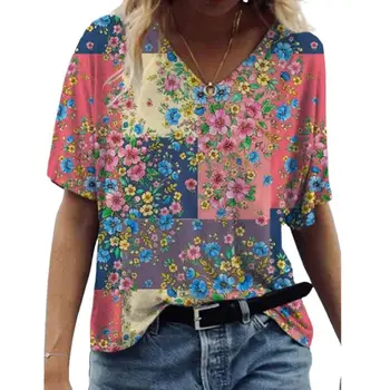 Kaos Wanita Oversized 3D Abstrak Print Atasan Kasual Lengan Pendek Longgar Kaus Wanita 5xl Pakaian Streetwear Musim Panas 2023