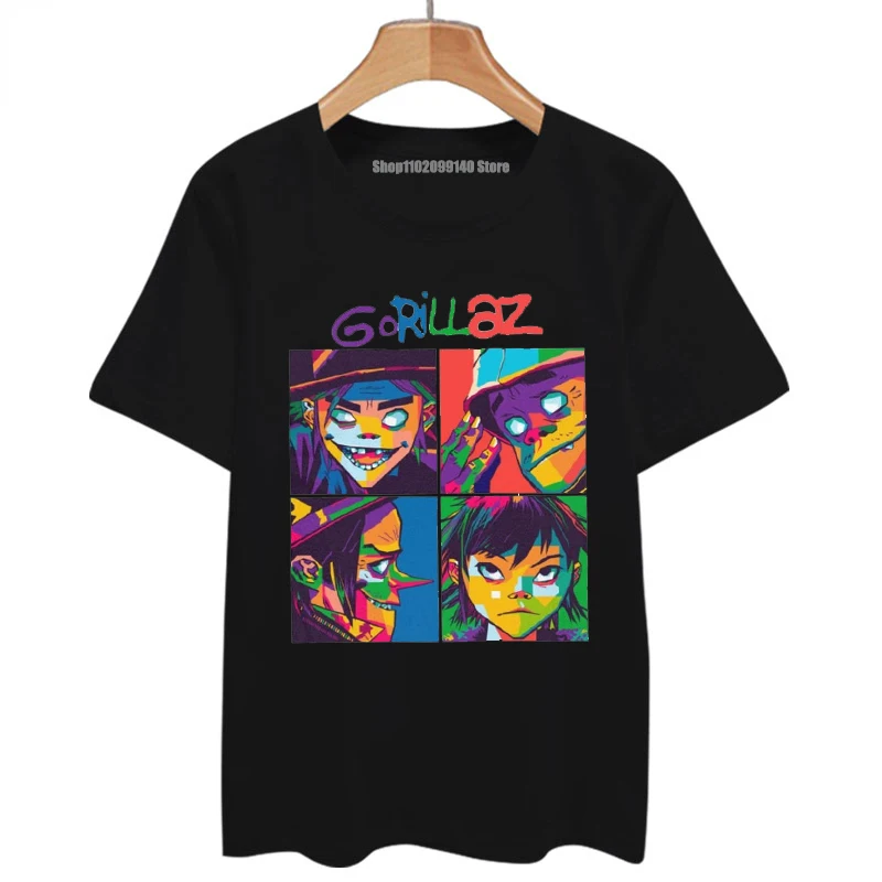 Kaos Band Rock Gorillaz untuk Pria dan Wanita Atasan Motif Uniseks Lucu Pakaian Estetika Band Rock Harajuku Kaus Lengan Pendek - 4