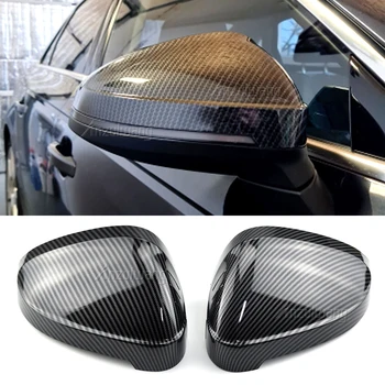 Karbon Hitam dan Hitam Cerah Kaca Spion Case Sisi Cermin Shell untuk Audi A4 B9 A5 2017-2019 Satu Pasang