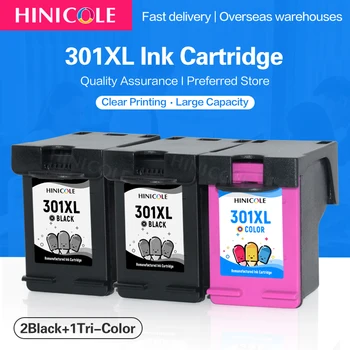 Kartrid Tinta HINICOLE Kartrid Tinta Remanufaktur 301XL Untuk HP 301 Deskjet 2050 2050a 2054a 2510 2511 2512 2514 2540 2541 2542