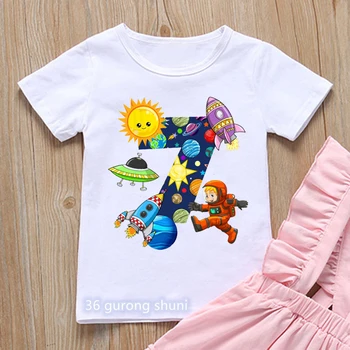 Kaus Anak Laki-laki Lucu Astronot Gambar Grafis Kostum Ulang Tahun Hadiah Berusia 7 Tahun Kaus Bayi Balita Musim Panas Atasan Kaus Anak Perempuan Lucu