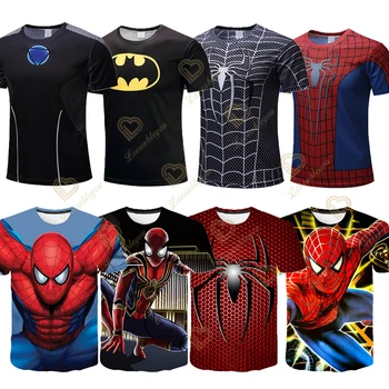 Kaus Musim Panas Kaus Anak-anak Pakaian Anak Laki-laki Kaus Spidey Pria Kaus Bayi Laki-laki Kaus Superhero Anak-anak Atasan Streetwear Mode Atasan