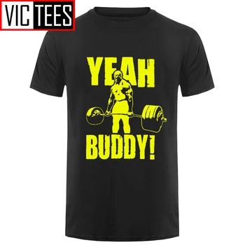 Kaus Pria Yeah Buddy Ronnie Coleman Kaus Kasual Pembentuk Tubuh Kaus Cetak Pakaian Leher Bulat Kaus