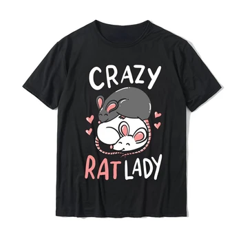 Kawaii Rat Rats Crazy Ratcouple Loveer Atasan Estetika Hadiah Hewan Peliharaan Lucu Lucu untuk Wanita Harajuku Streetwear Camisetas De Mujer