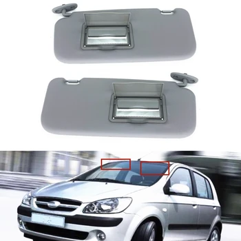 Kerai Abu-abu Sun Visor untuk Hyundai Getz Klik 2002-2012 LHD Mobil Kiri / Kanan Depan Sunvisor Blind Cover Perisai Shade dengan Cermin