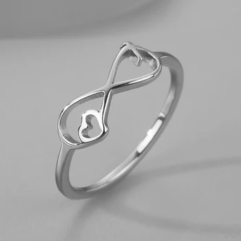 Kinitial Cincin Infinity Sederhana Perhiasan Baja Tahan Karat Gotik Kualitas Tinggi Cincin Kesayangan Hadiah Natal untuk Orang Terkasih