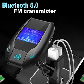 Kit Mobil Pemutar Musik MP3 Penerima Bluetooth Nirkabel Modulator Pemancar FM 5V 3.1 A Disk U USB Ganda / Kartu TF dengan Layar LCD