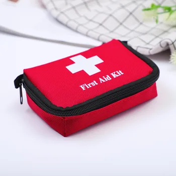Kit Pertolongan Pertama Mini PVC Merah Di Luar Ruangan Berkemah Darurat Bertahan Hidup Tas Kosong Obat Perban Tas Penyimpanan Tahan Air 14x11x5cm
