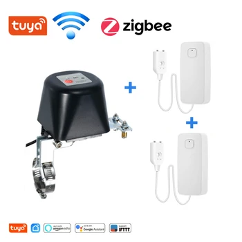 Kit Sistem Air Pintar Tuya Sensor Alarm Kebocoran Air Wifi Zigbee Pengontrol Katup Bola Wifi Pintar Buka Tutup Otomatis SmartLife