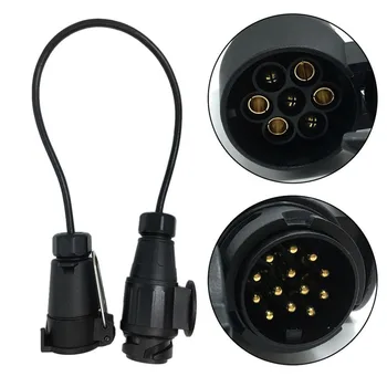 Konektor Adaptor Steker Konektor Aksesori Mobil 7 Pin hingga 13 Pin Steker Soket Adaptor Ekstensi Lampu Trailer Penarik Karavan