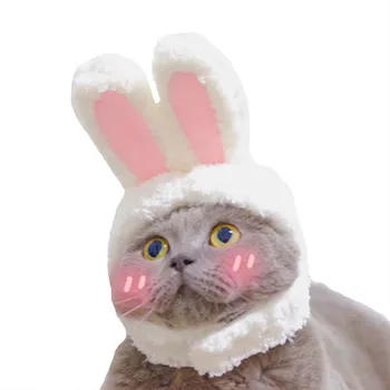 Kostum Topi Kucing Anjing Peliharaan Lucu Baru Topi Kelinci Hangat Aksesori Cosplay Natal Pesta Tahun Baru Hiasan Kepala Foto Alat Peraga