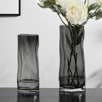 Kreativitas Vas Kaca Transparan Garis Lipat Silinder Hidroponik Rangkaian Bunga Aksesoris Dekorasi Rumah Vas Bunga
