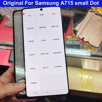 LCD Asli untuk Samsung Galaxy A71 A715 Rakitan Digitizer Layar Sentuh Layar LCD untuk Samsung A71 A715 LCD dengan Titik