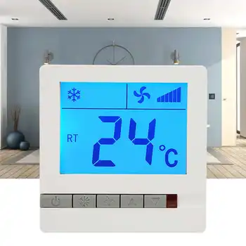 LCD Digital Thermostat Penundaan Perlindungan Fan Coil Unit Pengontrol Suhu Termostat untuk AC