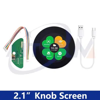 Layar LCD warna IPS bundar 2,1 inci 480*480 dan kenop encoder magnetik Modul ESP32-S3 N16R8 ST7701 WIFI 2.4 G untuk NEST