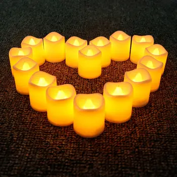 Lilin LED 24 Buah / Set untuk Dekorasi Natal Lilin Flameless Hangat untuk Lampu Led Pernikahan Pesta Kamar
