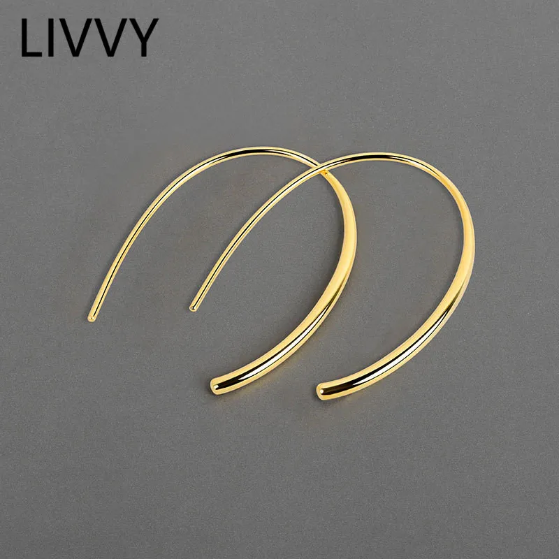 Livvy Warna Perak Minimalis Geometris Bentuk U Anting-Anting Vintage Buatan Tangan Anting-Anting Aksesoris Pesta Perhiasan Hadiah - 0