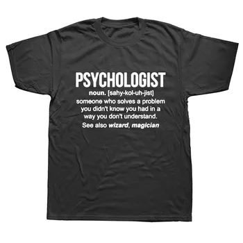 Lucu Psikologi Psikolog Kata Benda T-shirt Pria Lengan Pendek Streetwear Hip Hop Cetak T Shirt
