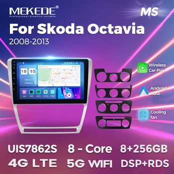 MEKEDE Android 12 Radio Mobil Kontrol Suara AI Navigasi Pemutar Audio Video Multimedia untuk SKODA Octavia 2 2008-2013 A5 No 2Din