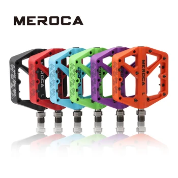 MEROCA Non-Slip MTB Pedal Serat Nilon Bantalan Tertutup Melebar Pedal Platform Sepeda untuk Sepeda Jalan BMX Suku Cadang Sepeda Ultra Ringan