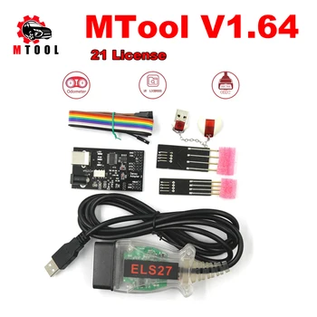 MTool V1. 64 Dongle Perangkat Lunak Penyesuaian KM Jarak Tempuh Set Lengkap + Adaptor Denso + Kabel Pin Denso Alat Koreksi Jarak Tempuh Kabel