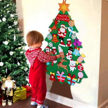 Mainan Montessori Bayi 32 Buah DIY Merasa Pohon Natal Papan Sibuk Balita Mainan Edukasi Pohon Natal untuk Anak Laki-laki Perempuan Hadiah