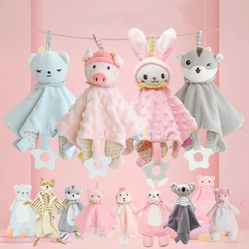 Mainan Selimut Bayi Kelinci Plush Doudou Bebe Montessori Mainan Kerincingan Bayi Boneka Binatang Mainan Mewah untuk Tidur Mainan Bayi 0 12 Bulan