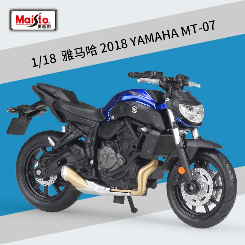 Maisto 1: 18 Yamaha 2018 Yamaha Mt-07 Model Sepeda Motor Paduan Tiruan Dengan Alas - 0