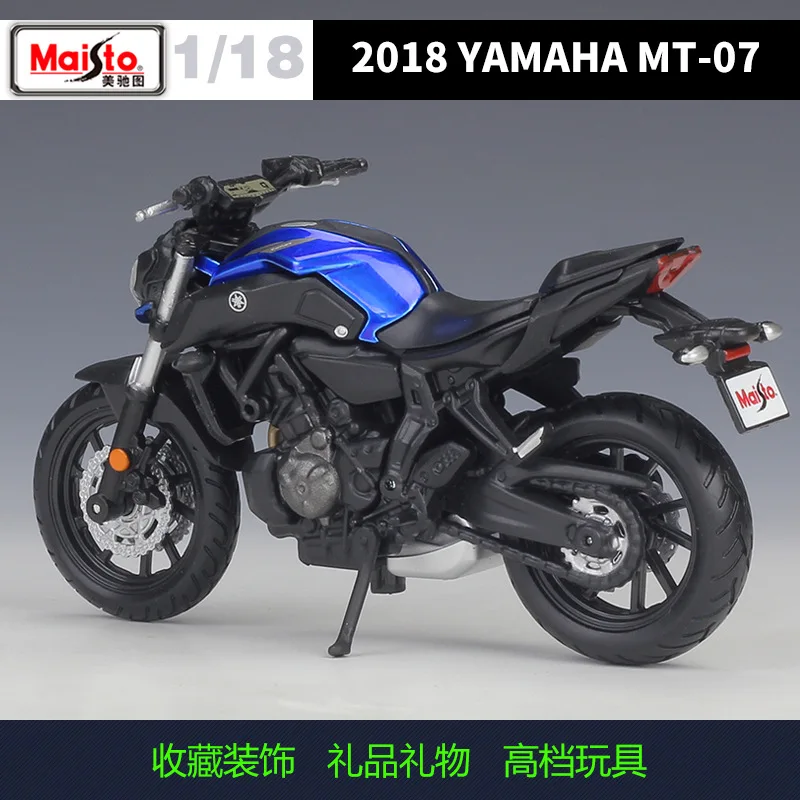 Maisto 1: 18 Yamaha 2018 Yamaha Mt-07 Model Sepeda Motor Paduan Tiruan Dengan Alas - 2