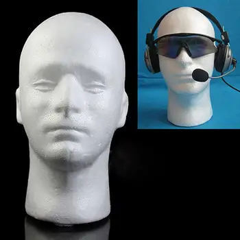 Manekin Pria Busa Styrofoam Manekin Profesional Model Kepala Wig Kacamata Topi Display Stand Buatan Tangan Cetakan Kepala Pria Buatan Tangan
