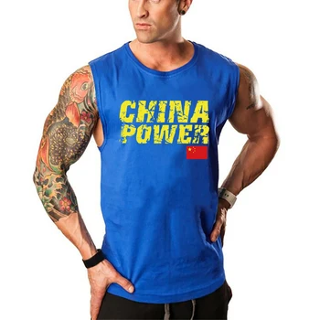 Merek Pakaian Pria Gym Tank Top Musim Panas Katun Slim Fit Kemeja Pria Bodybuilding Tanpa Lengan Kaos Kebugaran Atasan Tees