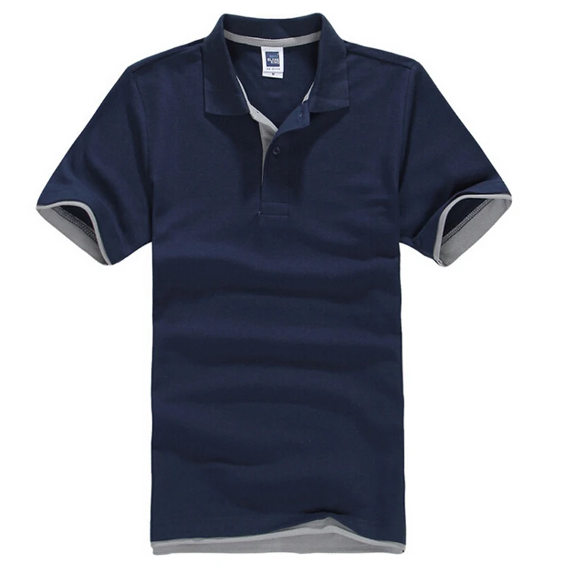 Merek Baru Pria Polo Shirt Bernapas Katun Lengan Pendek Polos Kemeja Kaus Golftennis Plus Ukuran XXXL Tee Shirt Atasan Pakaian - 0