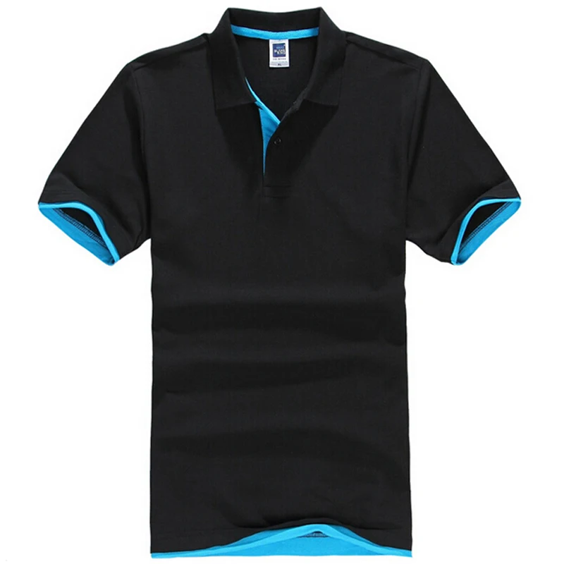 Merek Baru Pria Polo Shirt Bernapas Katun Lengan Pendek Polos Kemeja Kaus Golftennis Plus Ukuran XXXL Tee Shirt Atasan Pakaian - 3