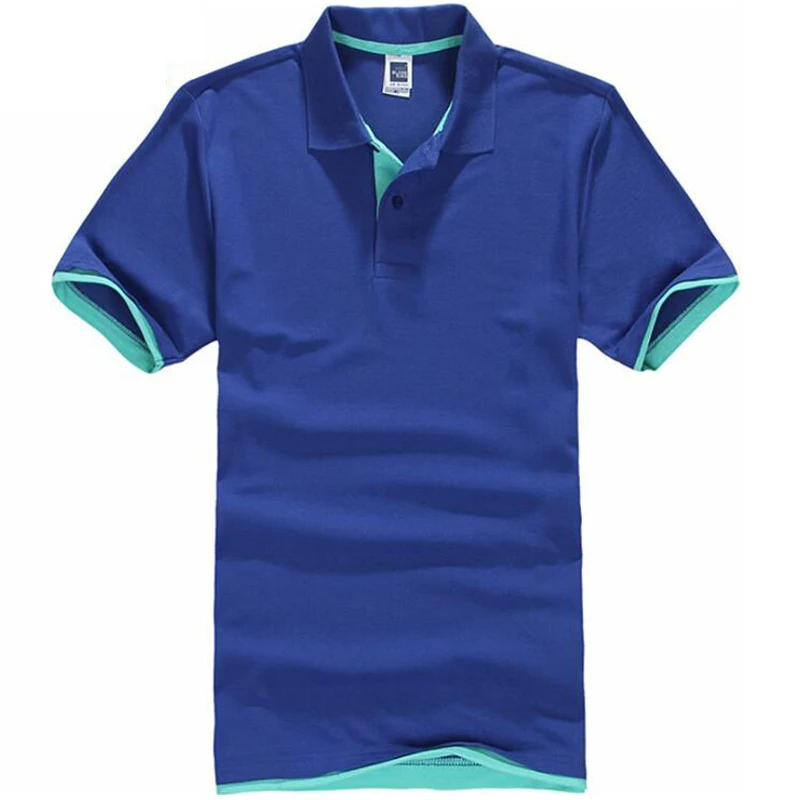 Merek Baru Pria Polo Shirt Bernapas Katun Lengan Pendek Polos Kemeja Kaus Golftennis Plus Ukuran XXXL Tee Shirt Atasan Pakaian - 4