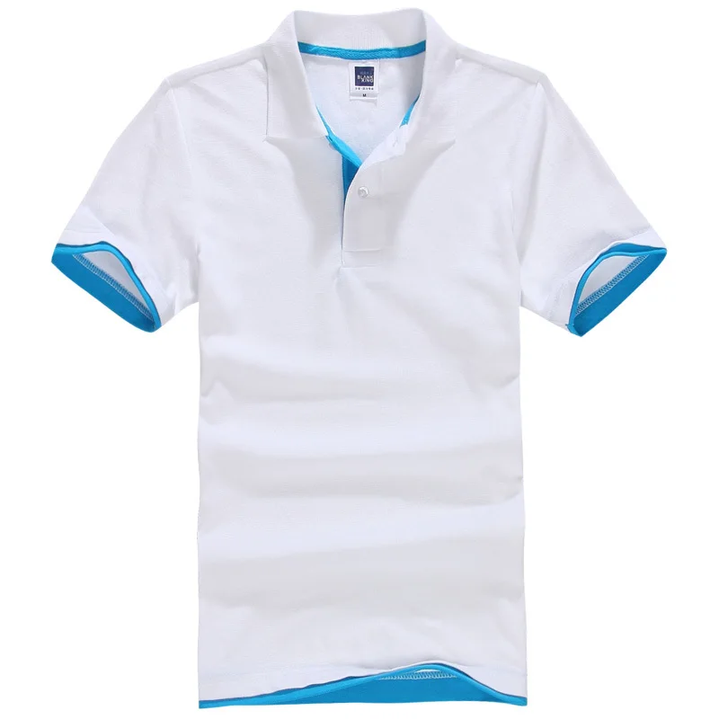 Merek Baru Pria Polo Shirt Bernapas Katun Lengan Pendek Polos Kemeja Kaus Golftennis Plus Ukuran XXXL Tee Shirt Atasan Pakaian - 5