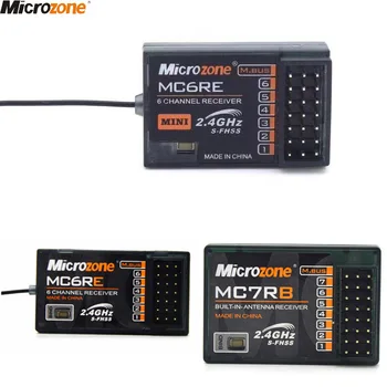 MicroZone MC6RE MC7RB MC6RE Penerima Mini 6CH untuk Pemancar Pengontrol MicroZone MC6C 2.4 G 6CH untuk Drone Pesawat RC