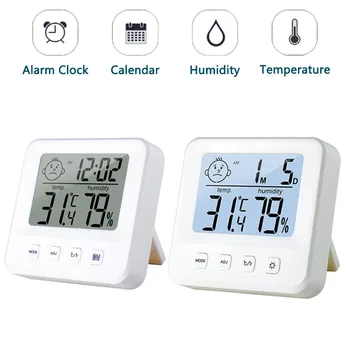 Mini Digital LCD Dalam Ruangan Nyaman Sensor Suhu Kelembaban Meter Thermometer Hygrometer Gauge