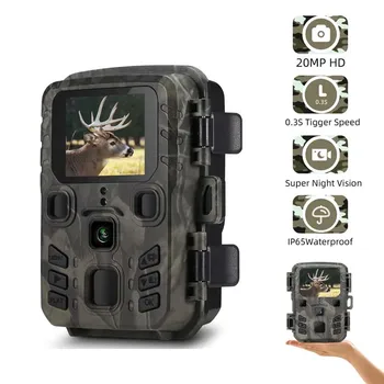Mini301 Trail Camera Night Vision Berburu Gerakan 1080P 20MP IP65 Kamera Liar Luar Ruangan Tahan Air dengan Jangkauan LED IR Hingga 65 kaki