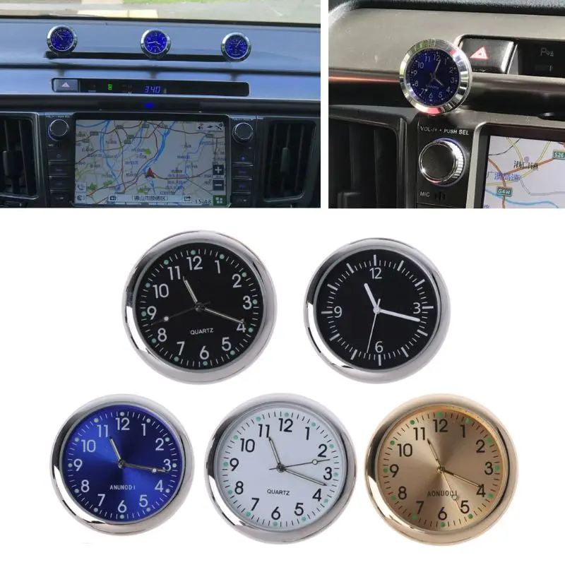 Mobil Baru Jam Stick-On Elektronik Watch Dashboard Noctilucent Dekorasi untuk Mobil SUV Universal - 1