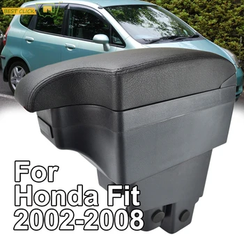 Modifikasi Sandaran Tangan untuk Honda Fit Jazz 2002-2008 Central Isi Kulit Hitam 2006-2007 Hatchback