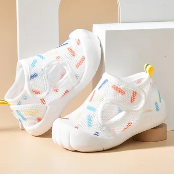 Musim Panas Bernapas Air Mesh Anak-anak Sandal Bayi Unisex Sepatu Kasual Anti-Slip Sol Lembut Pertama Walkers Bayi Ringan Sepatu