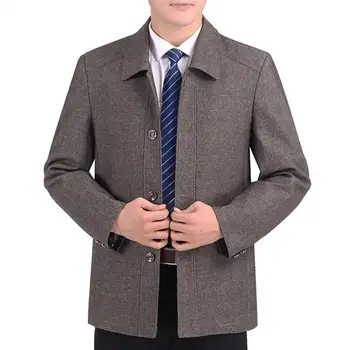 Musim Semi Musim Gugur Kasual Pria Mantel Tebal Jaket Mantel Panjang Hitam Mantel Pria Pakaian Anak Laki-laki Trench 5XL Y835