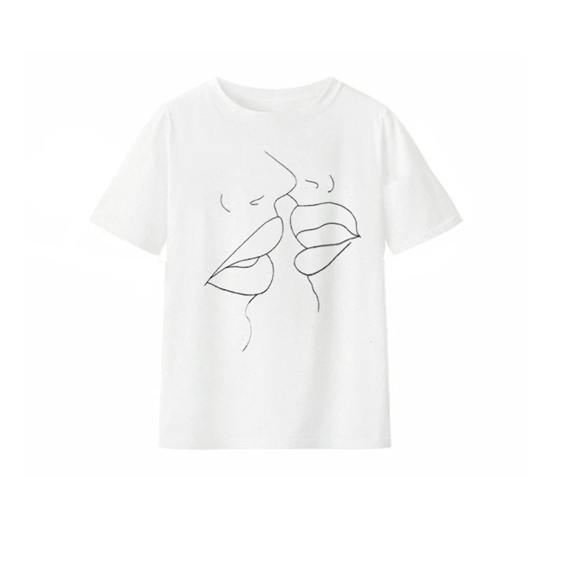 Musim Panas Seksi Off Bahu Kupu-kupu Cetak T Shirt Wanita Katun Slim Sling Kemeja Chemise Femme Atasan Kemeja Camisas Mujer - 2