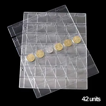 New10 PCS / Lot 42 Grid / Lembar Lembaran PVC untuk album Koin transparan di Dalam Halaman 252*200mm Bagian Dalam tempat Koin Koleksi