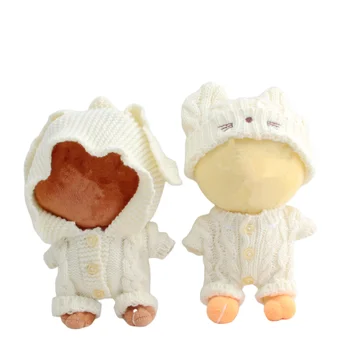Pakaian Pakaian Boneka Plush 20cm Stray Kids Stuffed Animal Plushie Kawaii Semua Jenis Topi Rajutan dan Grosir Baju Terusan Baru