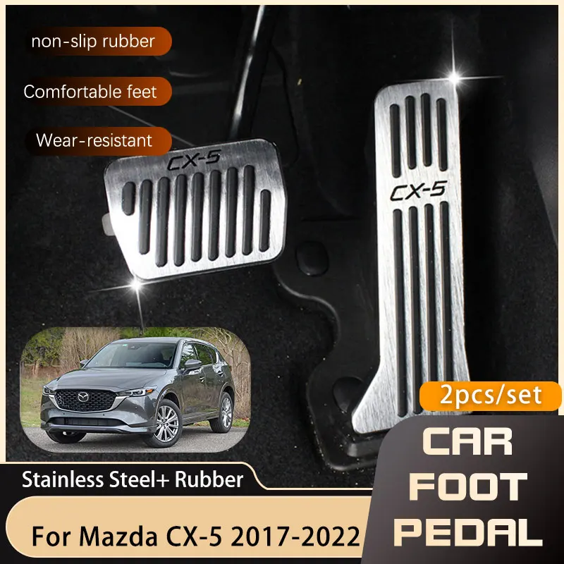 Pedal Mobil untuk Mazda CX5 CX-5 CX 5 KF 2017 2018 2019 2020 2021 2022 Rem Akselerator Gas Baja Tahan Karat Tanpa Bantalan Pedal Bor - 0