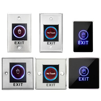 Pembuka Sakelar Pelepas Tombol Tekan Pintu Keluar NO COM NC Lampu LED Untuk Entri Sistem Kontrol Akses Pintu Sentuh Terbuka